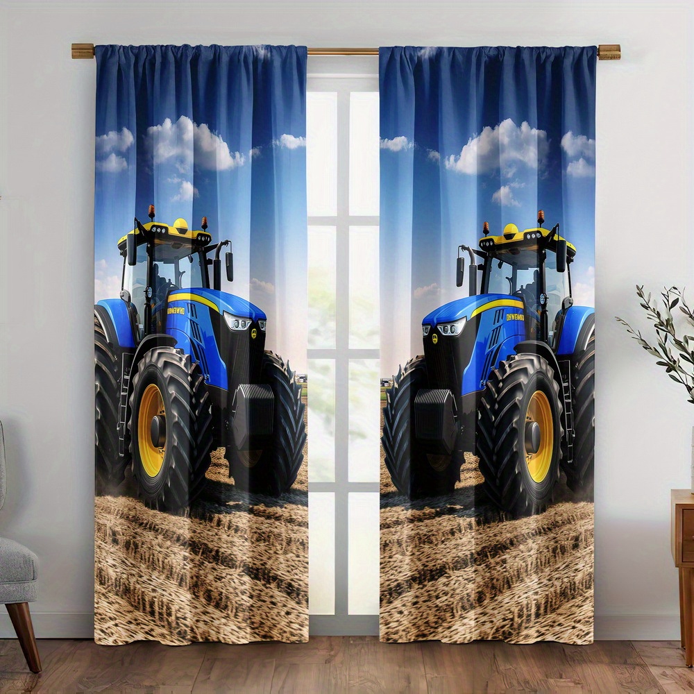 ستارة زرقاء بتصميم جرار، ستائر - مراجعة Agriculture Farming For Kids وسعره