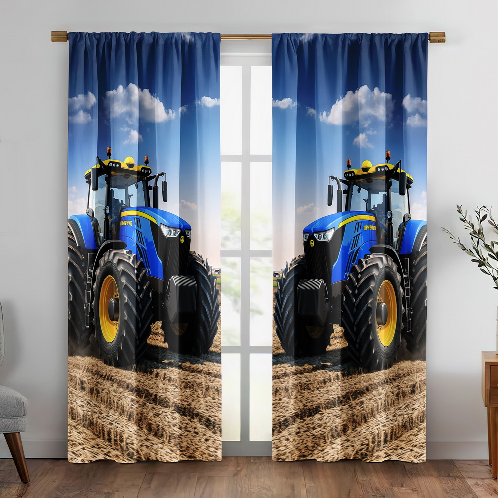ستارة زرقاء بتصميم جرار، ستائر - مراجعة Agriculture Farming For Kids وسعره
