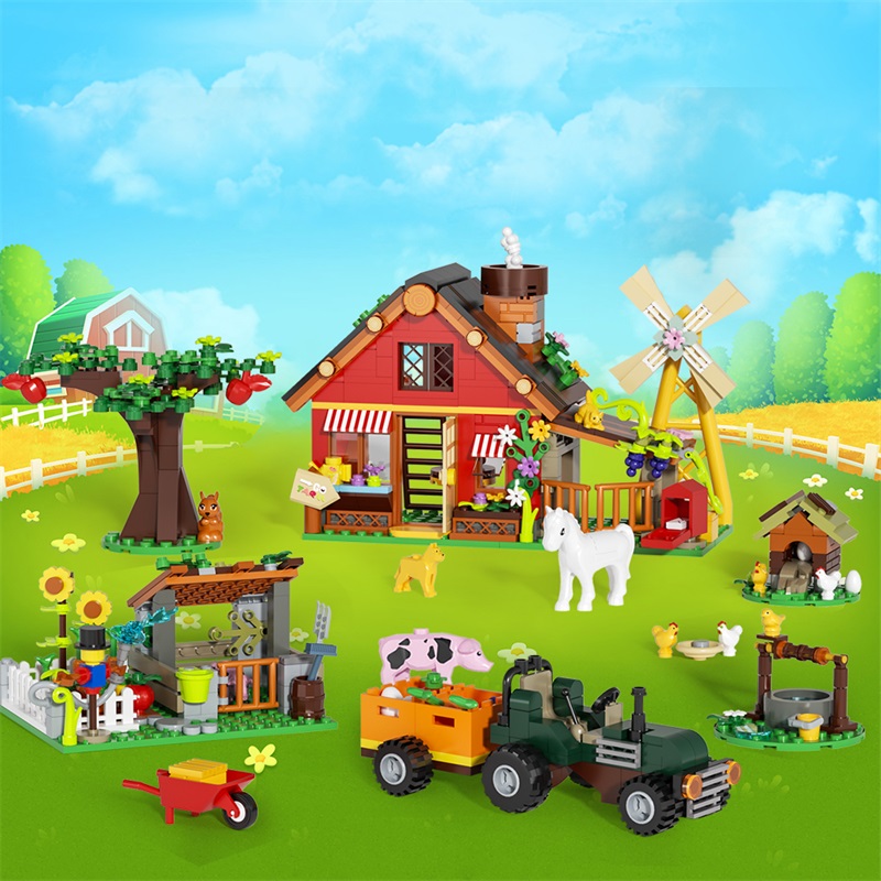 649 قطعة مكعبات بناء مزرعة طاح - مراجعة Agriculture Farming For Kids وسعره