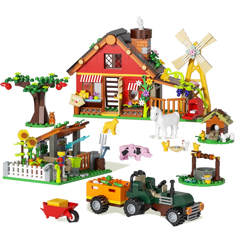 649 قطعة مكعبات بناء مزرعة طاح - مراجعة Agriculture Farming For Kids وسعره